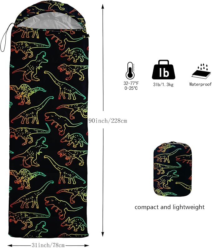 QOOMO Camping Sleeping Bags,3 Season Warm & Cool Weather,Lightweight,Waterproof Sleeping Bags for Adults & Kids,Traveling,and Outdoors,Camping Gear Equipment