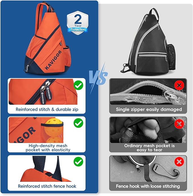 2025 Pickleball Sling Bag, Convertible Ultra-Light Backpack with Skin-Soft Fabric & Wet/Dry Pocket, Fits 4 Paddles + Gear