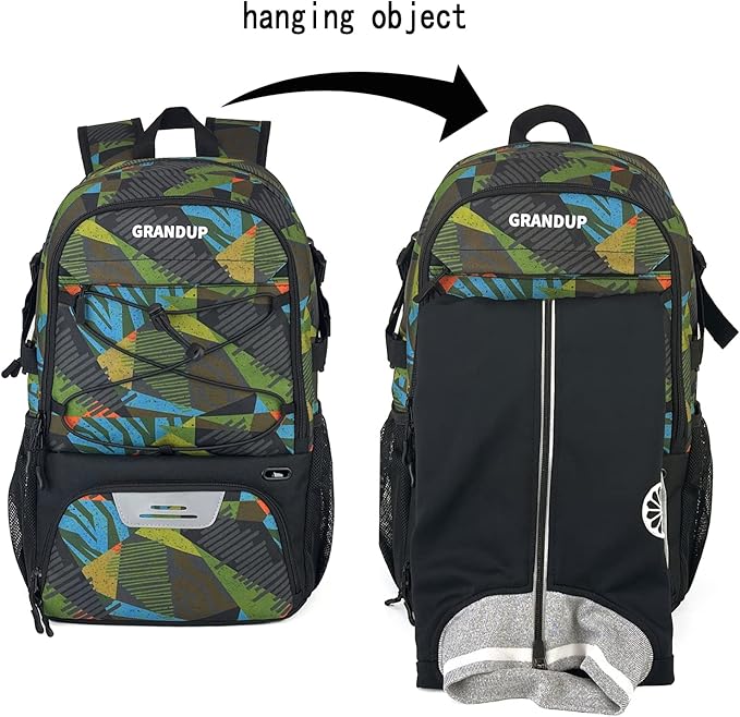 GRANDUP Basketball backpack with ball and shoes compartment Fit Volleyball, soccer, Swim, Gym, Travel, and School, large capacity sports training equipment bags