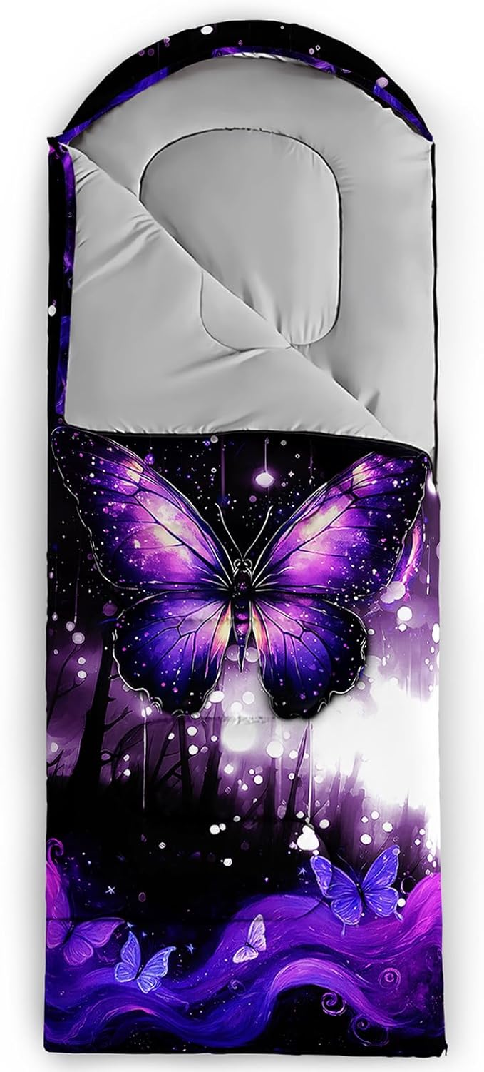 QOOMO Camping Sleeping Bags,3 Season Warm & Cool Weather,Lightweight,Waterproof Sleeping Bags for Adults & Kids,Traveling,and Outdoors,Camping Gear Equipment