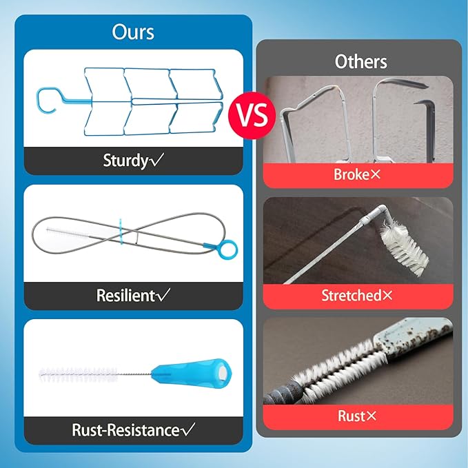 Hydration Bladder Cleaning Kit Compatible with Camelbak, 4 in 1 Water Bladder Cleaner Set, Flexible Long Brush for Hose and 2 Brushes, Drying Collapsible Frame, Water Reservoir Backpack Cleaning Kit