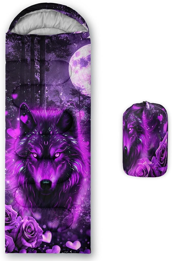 QOOMO Camping Sleeping Bags,3 Season Warm & Cool Weather,Lightweight,Waterproof Sleeping Bags for Adults & Kids,Traveling,and Outdoors,Camping Gear Equipment