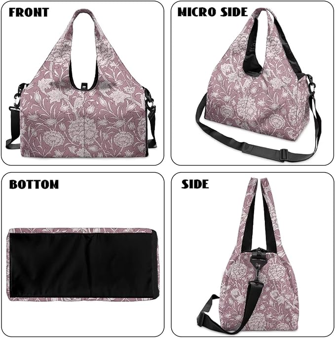 ZCFYGDX Yoga Gym Bag with Removable Adjustable Shoulder Strap, Shoe Compartment & Top Yoga Mat Holder 17.72x8.66x9.84in