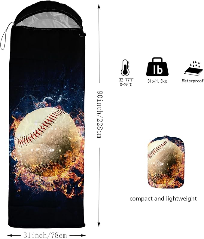 QOOMO Camping Sleeping Bags,3 Season Warm & Cool Weather,Lightweight,Waterproof Sleeping Bags for Adults & Kids,Traveling,and Outdoors,Camping Gear Equipment