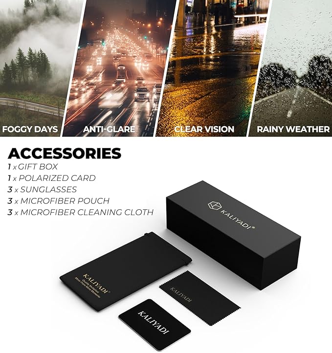 KALIYADI Polarized Sunglasses for Men, Lightweight Sun Glasses with UV Protection for Driving Fishing Golf