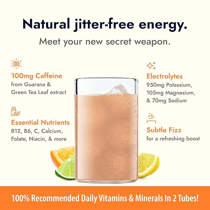 Zipfizz Daily Energy Drink Powder, Citrus, 20 Pack, 3-in-1 Sustained Energy, Rapid Hydration, and Essential Vitamins, Sugar-Free, Electrolyte Powder, Contains Vitamin B-12 & Antioxidants