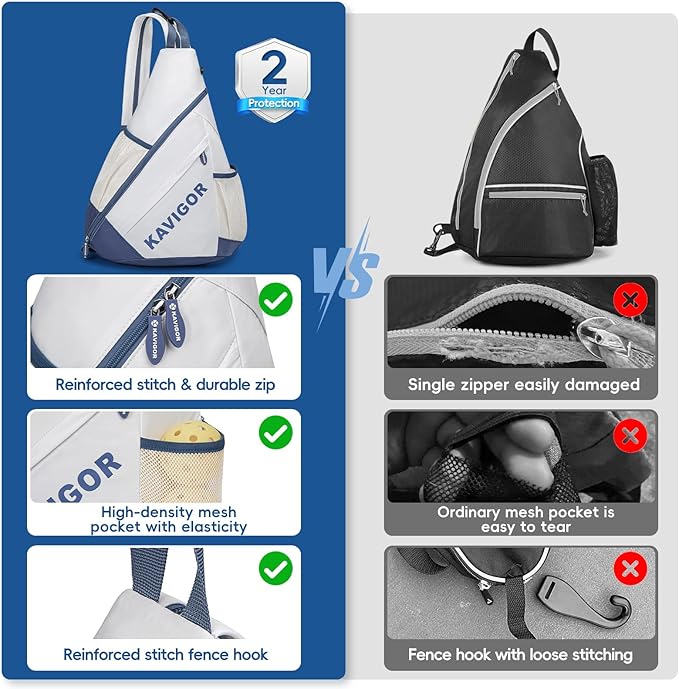 2025 Pickleball Sling Bag, Convertible Ultra-Light Backpack with Skin-Soft Fabric & Wet/Dry Pocket, Fits 4 Paddles + Gear
