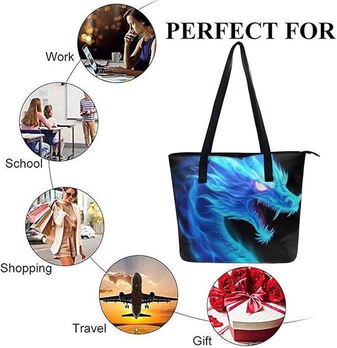 Big Shoulder Commuter Bag Work Tote Bag Handbag With Zipper For Women And Men