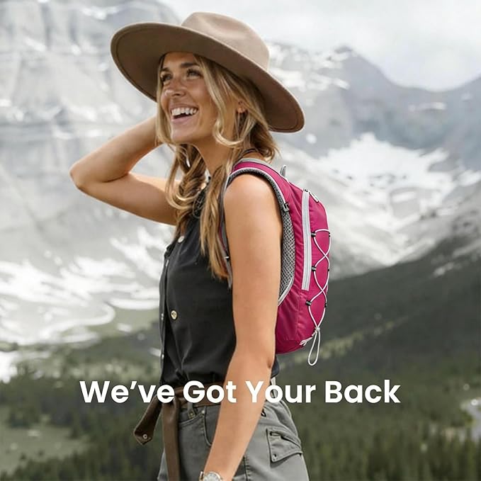 12L Hydration Backpack for Women and Men- Lightweight Hydration Pack with 2L Water Bladder, Water Pack for Hiking,Cycling,Rave and Running, Adjustable Chest Straps and Reflective