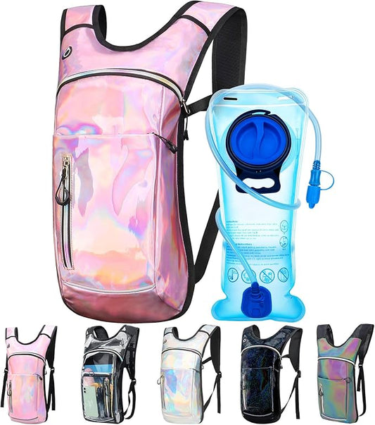 CTSAYCTL Hydration Backpack,Water Backpack with 2L Water Bladder,Festival Essential-Rave Hydration Pack,Lightweight Insulation Hydropack for Outdoor,Hiking,Running,Biking,Music Festival for Men Women