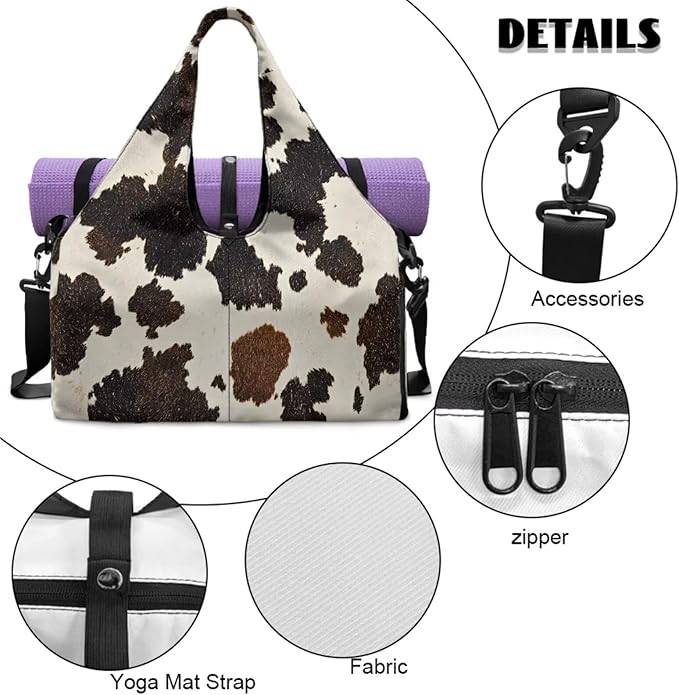 ZCFYGDX Yoga Gym Bag with Removable Adjustable Shoulder Strap, Shoe Compartment & Top Yoga Mat Holder 17.72x8.66x9.84in