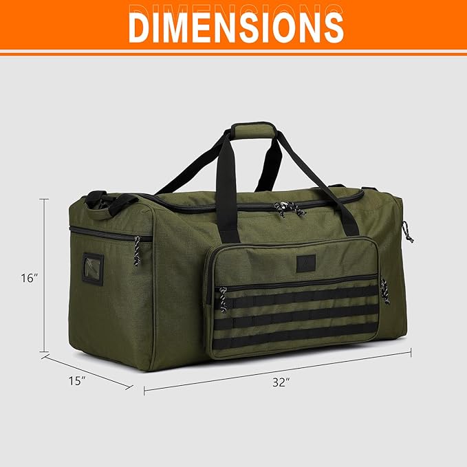 120L Extra Large Gym Duffle Bag for Men Women with Shoes Compartment Heavy Duty Tactical Sports Duffel Bag Big Football Baseball Basketball Soccer Hockey Team Equipment Bag, Green