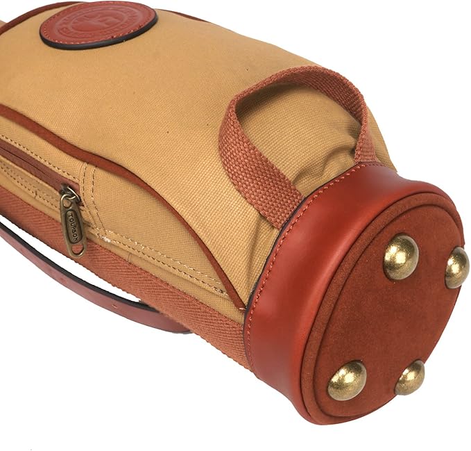 Tourbon Vintage Golf Club Carry Bags Travel Case - Canvas and Leather