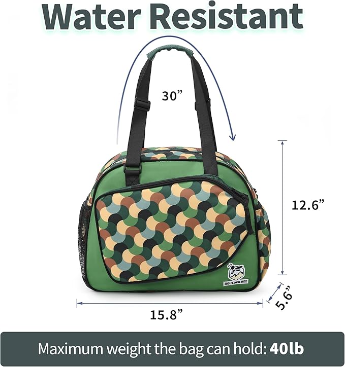 Boulder Bee Pickleball Bags, Premium Pickleball Tote Bag for Girls, Women’s Hand/Shoulder Gym Bag w Water Bottle Holder, with Pickleball Racquet/Paddle Holder