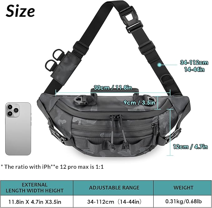 THKFISH Fishing Waist Pack, Fishing Tackle Bag Waterproof Fanny Pack for Women & Men Portable Sling Bag