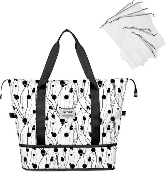 NPBAG Women Travel Duffel, Multi Functional Large Expandable Weekender Carry-on Tote, Gym Workout Overnight Bag, Mommy Hospital Bag for Labor and Delivery