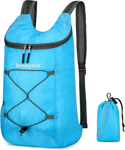16L Lightweight Foldable Hiking-Backpack Small Packable-Daypack For Travel,Ultralight Water-Resistant Gym Bag Men Women Easy Carry-on (Blue)