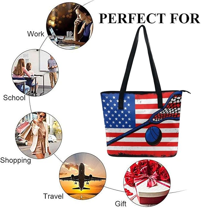 Big Shoulder Commuter Bag Work Tote Bag Handbag With Zipper For Women And Men