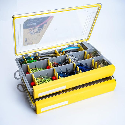 Deluxe Fishing Tackle Box, Waterproof 3600 & 3700 Terminal Tackle Trays, Organizer Includes 2 Type Dividers, Multi-purpose and All-in-one Tackle Storage (3600-2 universal 2 pack)