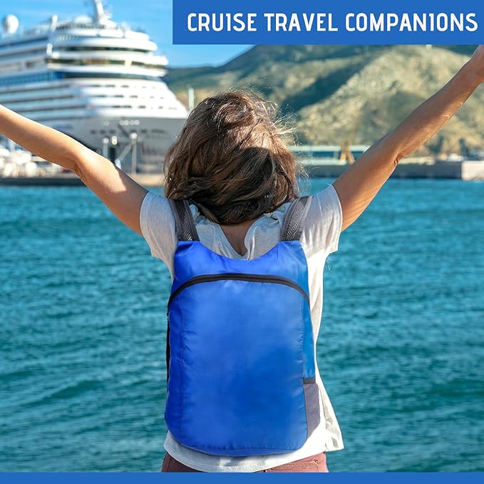 6 Pack Lightweight Packable Backpack 20L Hiking Daypacks Water Resistant Foldable Backpack for Women Men Travel Camping Cruise Outdoor, 6 Colors