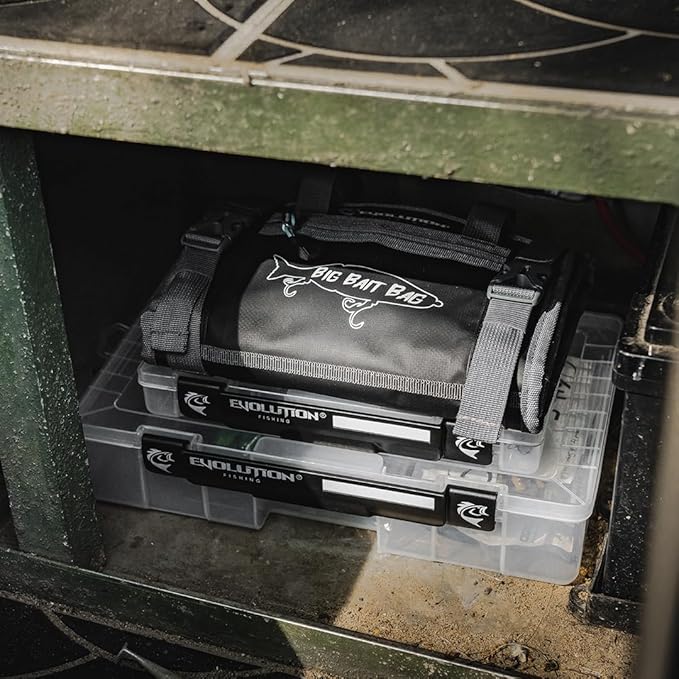 Evolution Fishing Big Bait Bag - 10 in., Roll-Up Lure Bag, Durable, Portable Storage for Large Baits & Gear