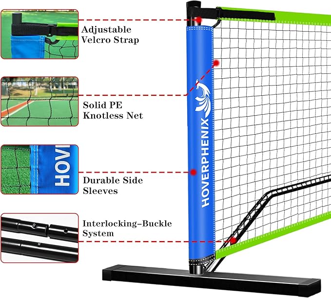 22FT Regulation Size Pickleball Net for Driveway, Outdoor Balls and Portable Carry Bag, Weather Resistance Strong Steel Frame
