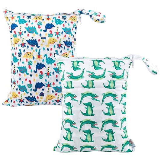 ALVABABY 2pcs Wet Dry Bags Mommy Bag,Waterproof Reusable,Yoga Gym Bag for Swimsuits or Wet Clothes L-YX2834