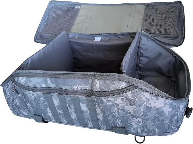 65L Large Duffle Bag, 3-in-1 Tactical Backpack MOLLE Pack for Sports, Gym, Outdoor, ACU