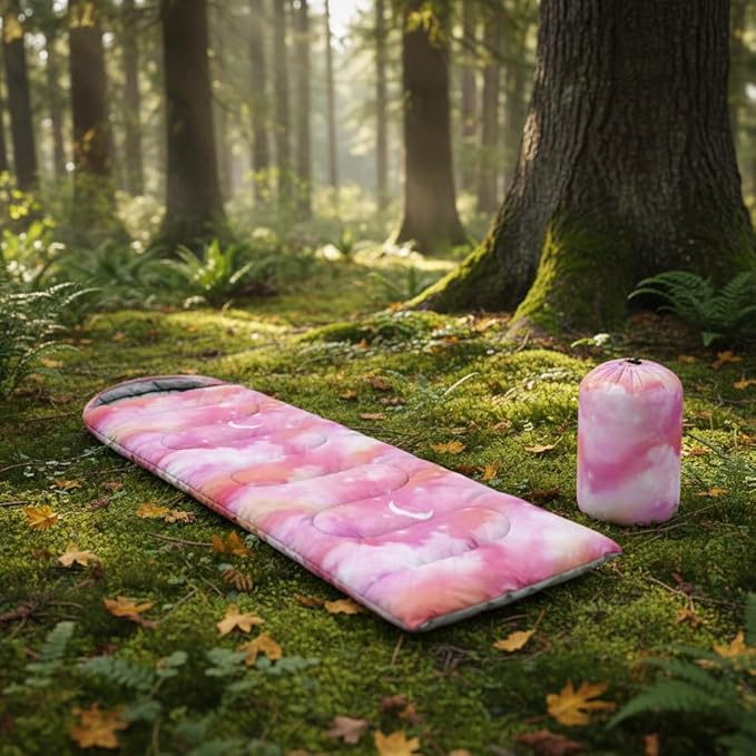 QOOMO Camping Sleeping Bags,3 Season Warm & Cool Weather,Lightweight,Waterproof Sleeping Bags for Adults & Kids,Traveling,and Outdoors,Camping Gear Equipment