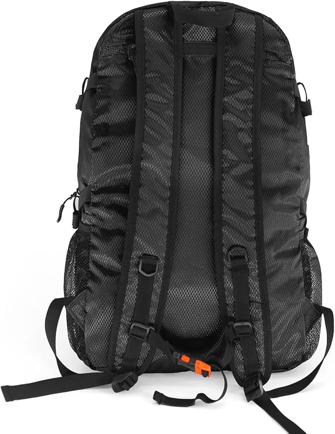 WOLT 40L Packable Travel Backpack, Foldable Lightweight Backpack for Men Women,Waterproof Hiking Bag for Outdoor Camping (Black)