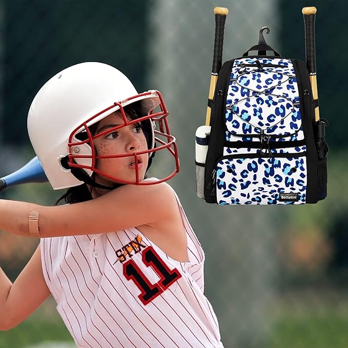 Youth Baseball Bag with Vented Shoe Compartment, Softball Bat Bag for Batting Mitten, Helmet, Teeball Gear - Adult Boys Girls Kids