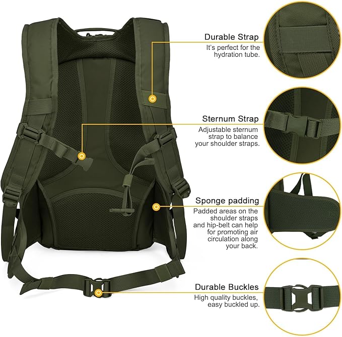 Mardingtop Tactical Molle Backpack for Men- 18L/28L EDC Hiking & Motorcycle Backpack