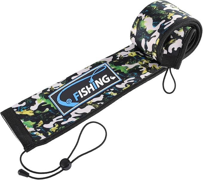 Lightproof Neoprene Fishing Rod Sleeve - Fishing Rod Cover for Storage & Transportation - Puncture Resistant Rod Sock for Casting, Trolling, Spinning Rods