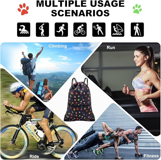 HOLYLUCK Drawstring Backpack Bag Sport Gym Sackpack