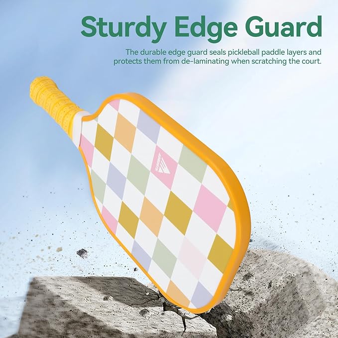 Pickleball Paddles 4 Pack - USAPA Light Graphite Premium Rackets Fiber Face & Polymer Honeycomb Core Pickleball Set with 4 Outdoor Indoor Balls Including Portable Carry Bag