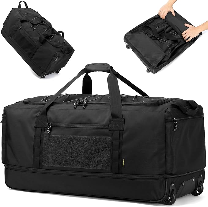 170L Extra Large Baseball Bag with Wheels Gym Duffle Softball Catchers Coach Team Equipment Bags Collapsible Rolling Travel Duffel Bat Gear Bag for Hockey Basketball Football Volleyball Soccer