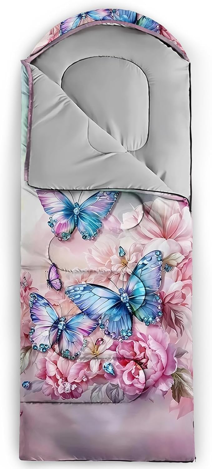 QOOMO Camping Sleeping Bags,3 Season Warm & Cool Weather,Lightweight,Waterproof Sleeping Bags for Adults & Kids,Traveling,and Outdoors,Camping Gear Equipment