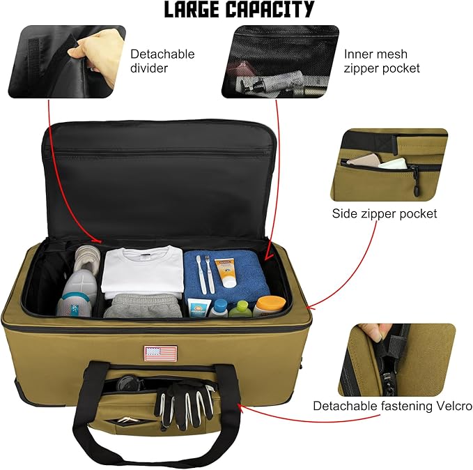 150L Large Rolling Duffle Bag with Wheels, Heavy Duty 32'' Tri-Wheel Gear Hauler for Camping,Moving Sports Equipment, Military & Airline Checked Bag Approved