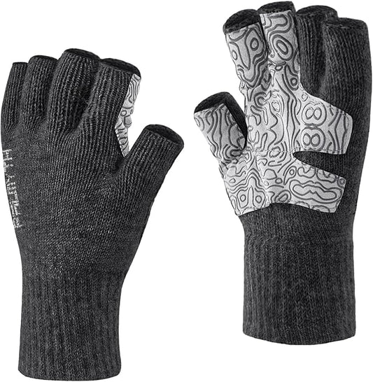Palmyth Wool Fingerless Fishing Gloves - Warm for Men & Women: Cold Weather Fly Fishing, Ice Fishing, Photography & Hunting