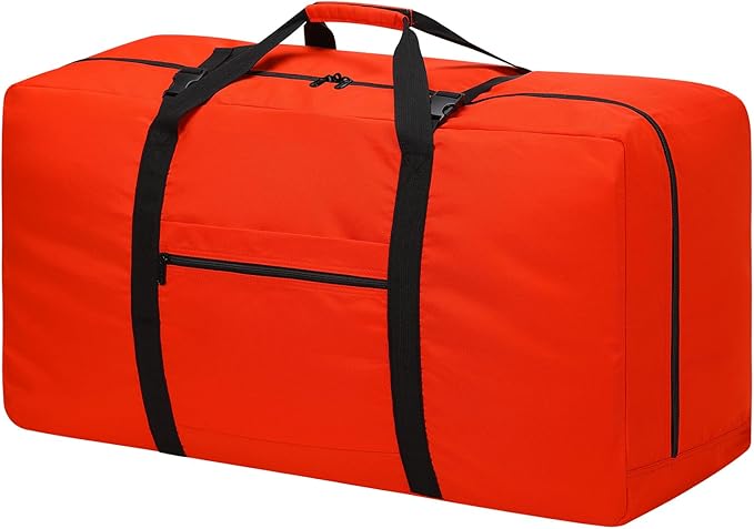 110L Extra Large Duffel Bag 32.5 inch Travel Duffle Bag lightweight Luggage Storage Bag for Outdoor, Camping, Sport-Orange