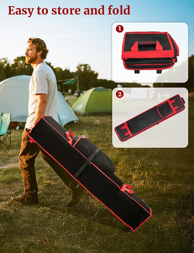 10 x 10 x 48 in Heavy Duty Canopy Tent Bag Replacement – Wheeled 800D Oxford Pop Up Canopy Carrying Case with Handle, Waterproof Outdoor Storage Bag for 10x10 Instant Tent