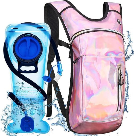 Cofurni Hydration Backpack with 2L Water Bladder, Raves Water Backpack, Lightweight Insulation Hydration Pack for Men and Women, Suitable for Music Festivals, Raves, Hiking, Activities