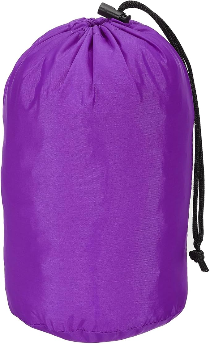 PATIKIL Stuff Sack, 5 x 10 Inch Waterproof Outdoor Storage Sack Portable Drawstring Dust Flap Bag for Camping, Purple