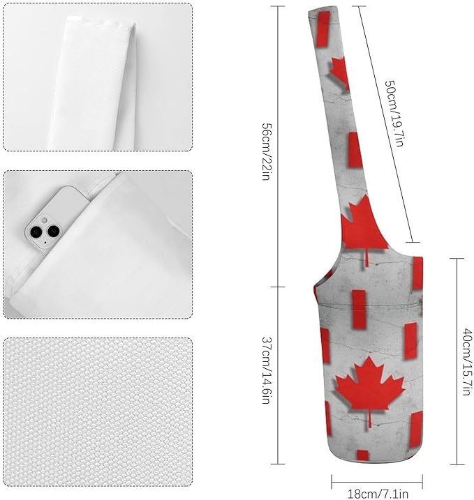 Aiyoolee Single Shoulder Yoga Mat Carrier Bag Portable Spacious with Pocket for Yoga Gym Fitness Travel