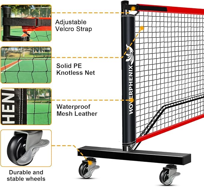 22FT Regulation Size Pickleball Net for Driveway, Outdoor Balls and Portable Carry Bag, Weather Resistance Strong Steel Frame