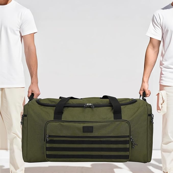 120L Extra Large Gym Duffle Bag for Men Women with Shoes Compartment Heavy Duty Tactical Sports Duffel Bag Big Football Baseball Basketball Soccer Hockey Team Equipment Bag, Green