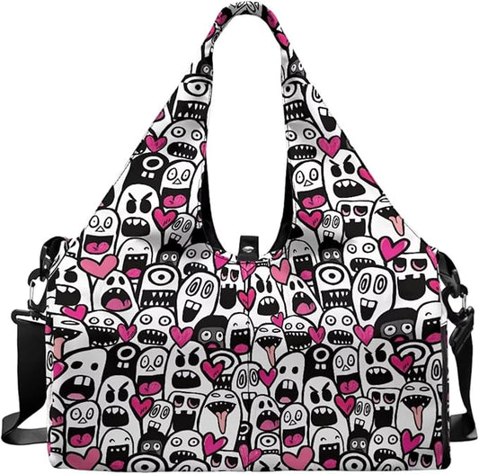 ZCFYGDX Yoga Gym Bag with Removable Adjustable Shoulder Strap, Shoe Compartment & Top Yoga Mat Holder 17.72x8.66x9.84in