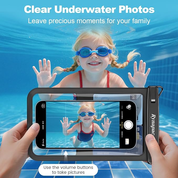 [Up to 8.5"] Waterproof Phone Pouch Bag - 2 Pack IPX8 Waterproof Phone Case for iPhone 17 16 15 14 Pro Max Galaxy S25 S24 Ultra, Touchscreen & Underwater Photography, Beach Cruise Travel Essentials