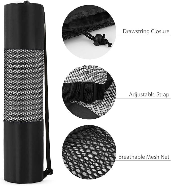 Yoga Mat Bag, Lightweight Mesh Net with Adjustable Strap for Comfortable Carrying for Yoga Mat, Snorkel Tube