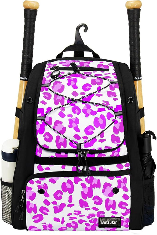 Youth Baseball Bag with Vented Shoe Compartment, Softball Bat Bag for Batting Mitten, Helmet, Teeball Gear - Adult Boys Girls Kids